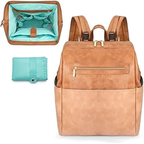 MOMINSIDE 16-Pocket Leather Diaper Bag
