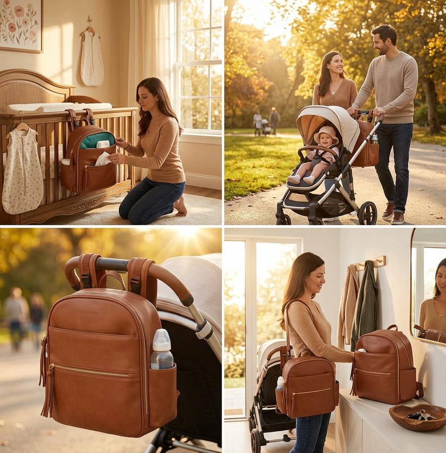 MOMINSIDE Small Backpack in lifestyle setting